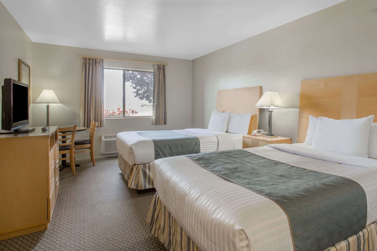 Double Room, 2 Double Beds, Accessible | Blackout drapes, iron/ironing board, free cribs/infant beds