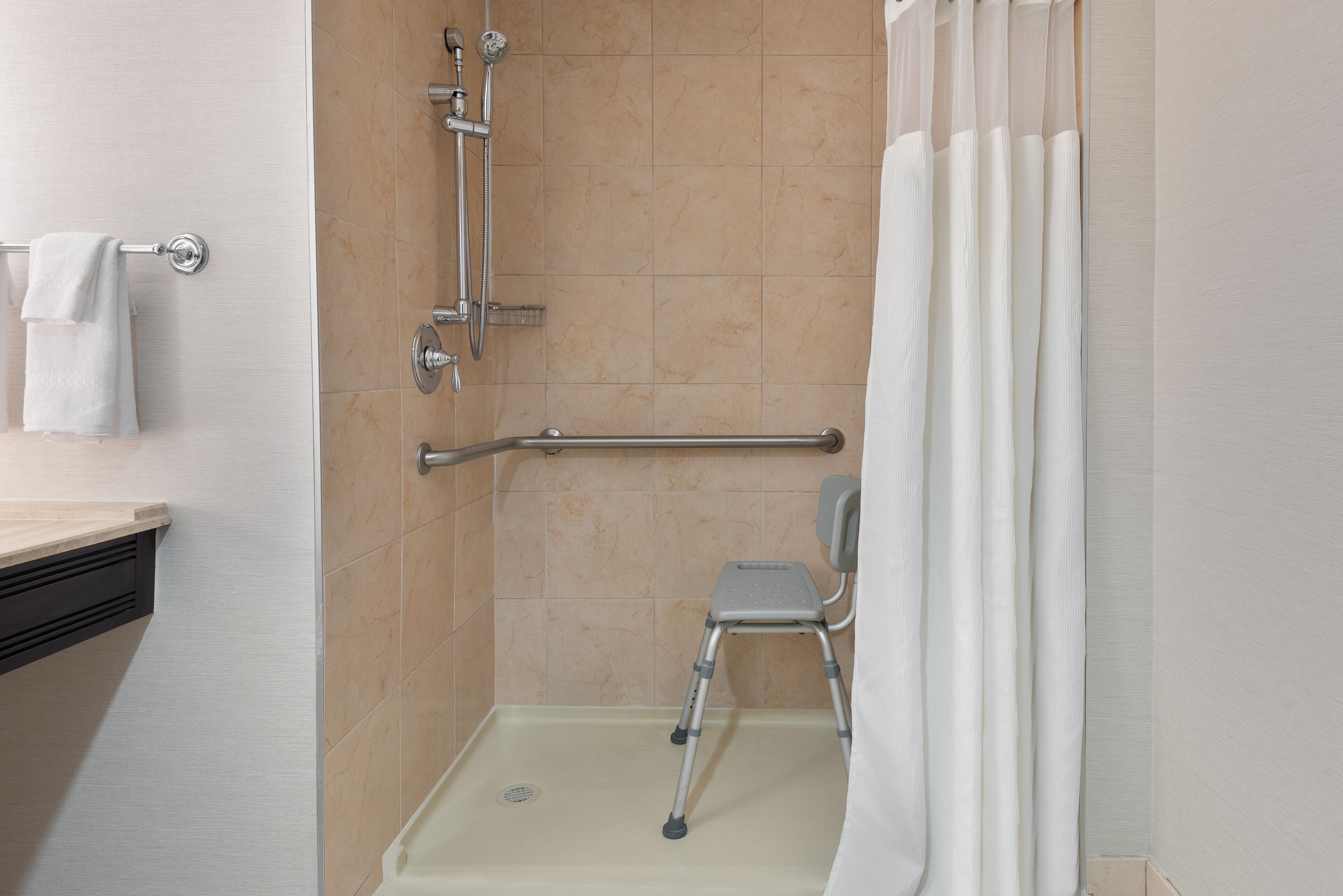 free toiletries, hair dryer, towels