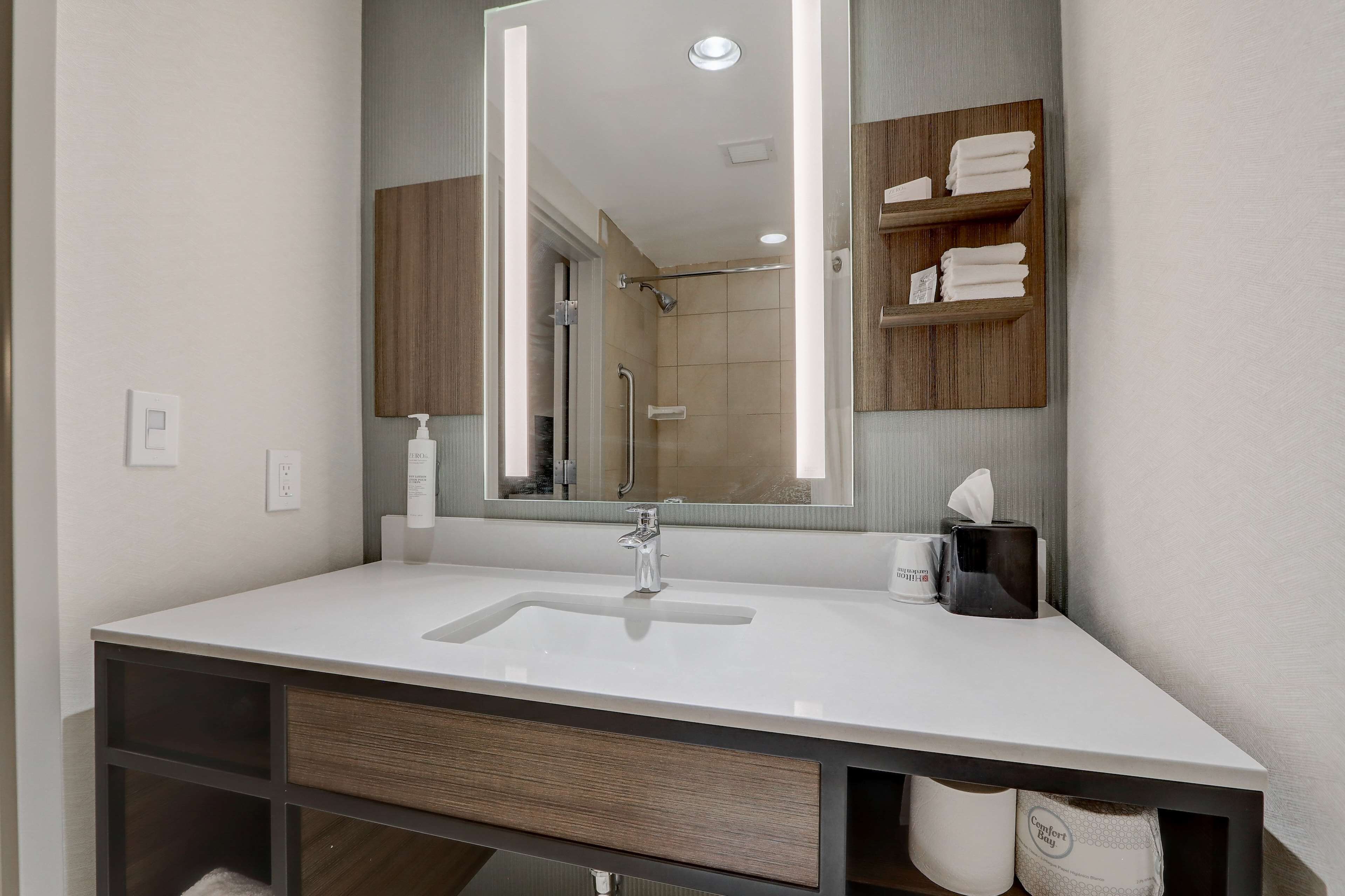 free toiletries, hair dryer, towels