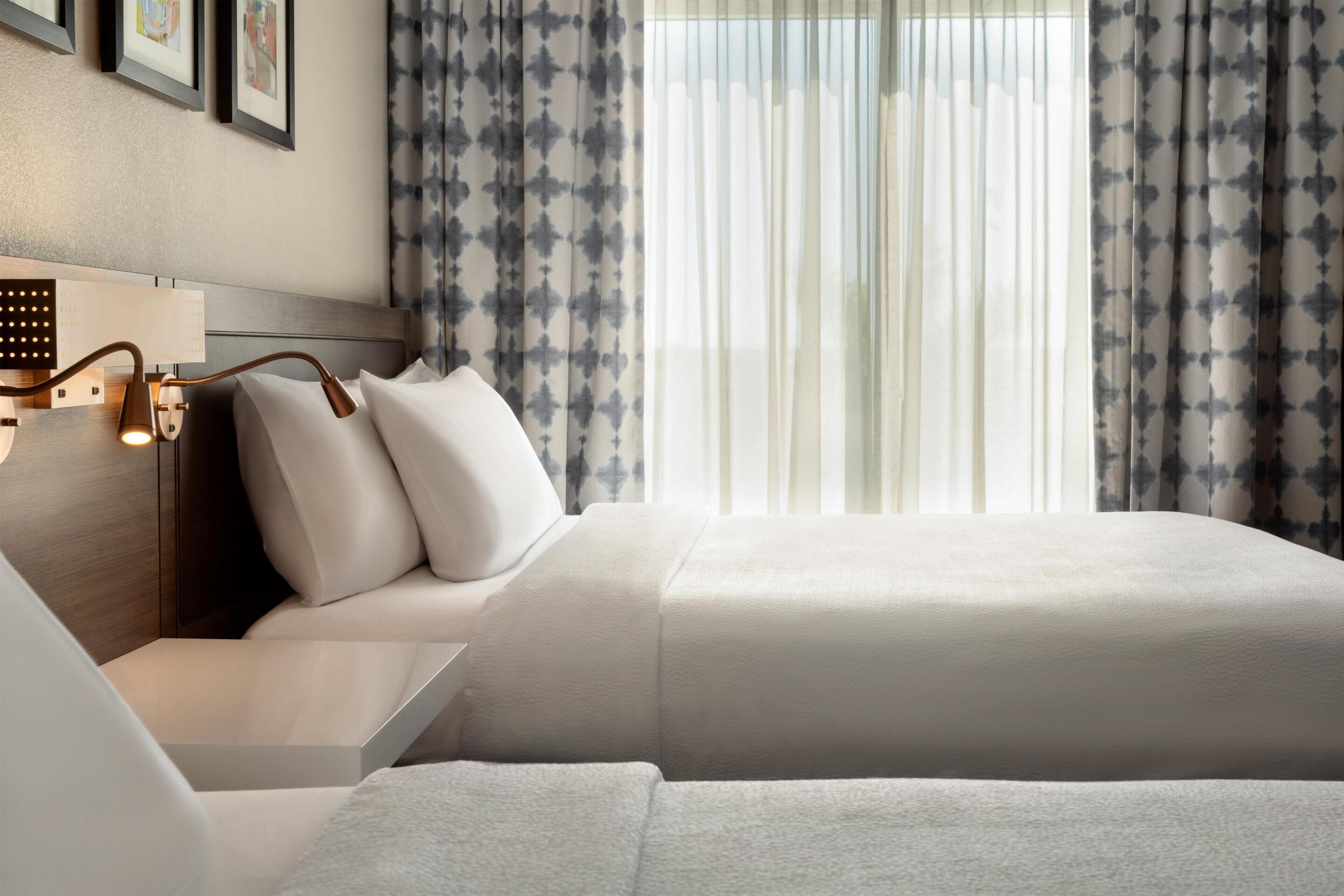 2 Queen Beds Junior Suite | Premium bedding, down comforters, desk, laptop workspace