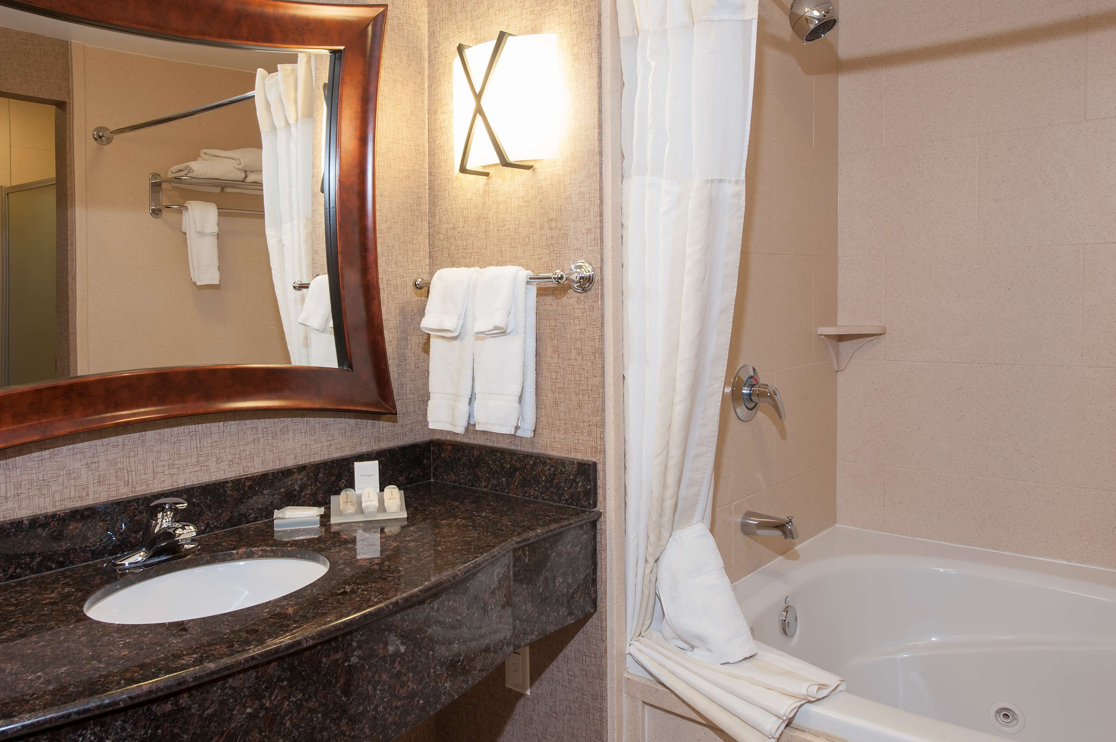 free toiletries, hair dryer, towels