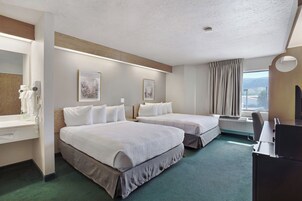 Standard Room, 2 Queen Beds | Desk, WiFi (free), bed sheets