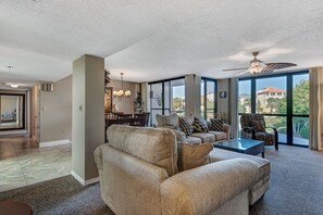 2 Bedroom Condo, Full Kitchen, Balcony | Living room | TV, DVD player - Enclave (Destin)