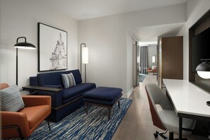 Suite, 1 Bedroom | Living room | 55-inch LCD TV with cable channels, TV, Netflix