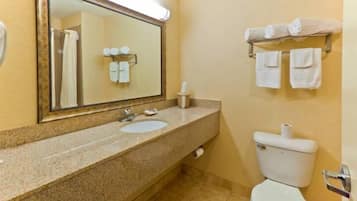 Rainfall showerhead, towels