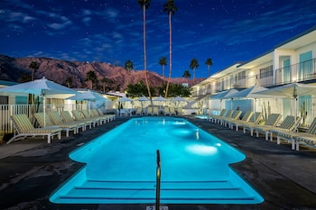 Pool amenities at The Skylark a Palm Springs Hotel