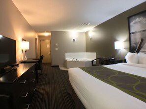Suite, 1 King Bed, Jetted Tub | Pillowtop beds, desk, laptop workspace, blackout drapes - Super 8 by Wyndham Kapuskasing (Kapuskasing)