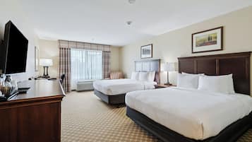 Room, 2 Queen Beds, Accessible, Non Smoking | Hypo-allergenic bedding, down duvets, desk, blackout curtains