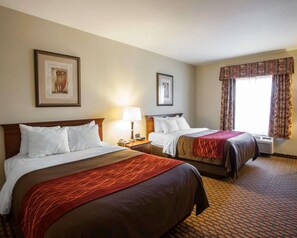 Standard Room, 2 Queen Beds, Non Smoking | Blackout drapes, iron/ironing board, free cribs/infant beds