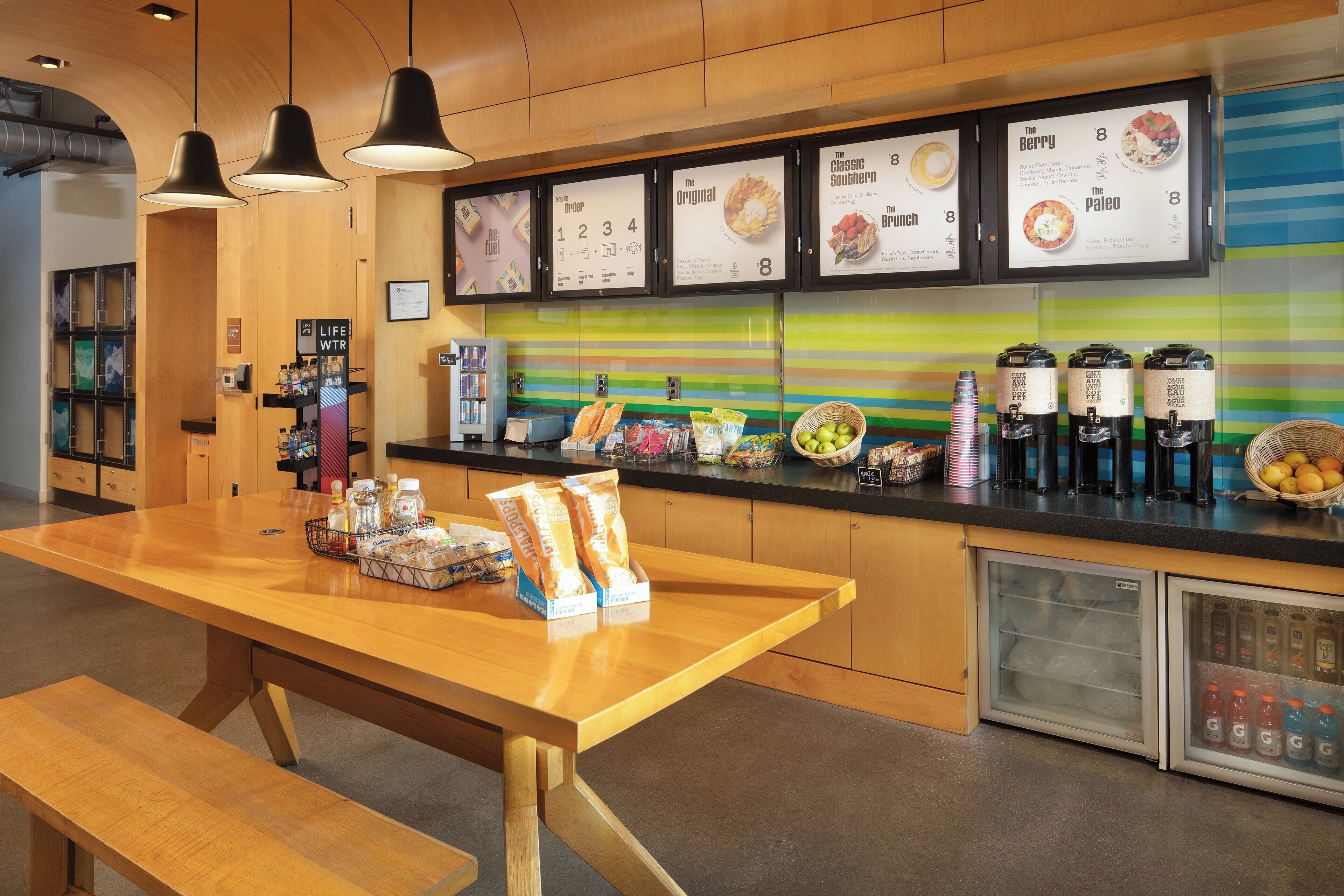 daily self-service breakfast for a fee