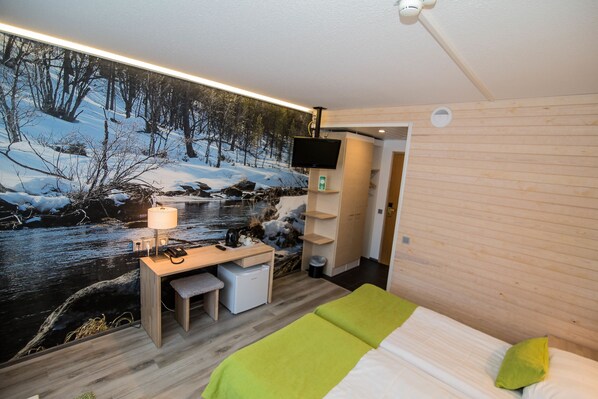 Camas Select Comfort, escritorio y cortinas blackout 