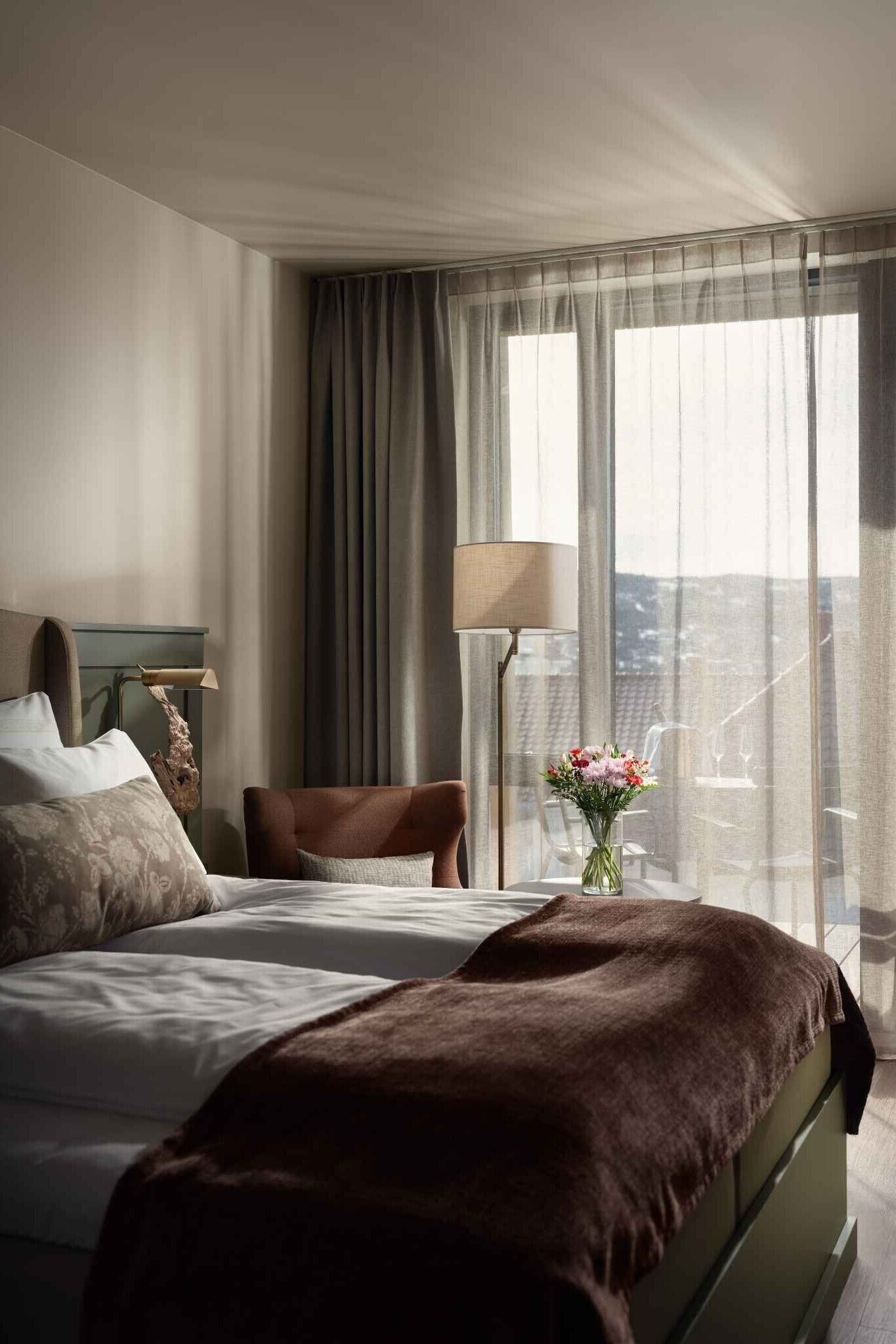 Down comforters, pillowtop beds, individually furnished, desk
