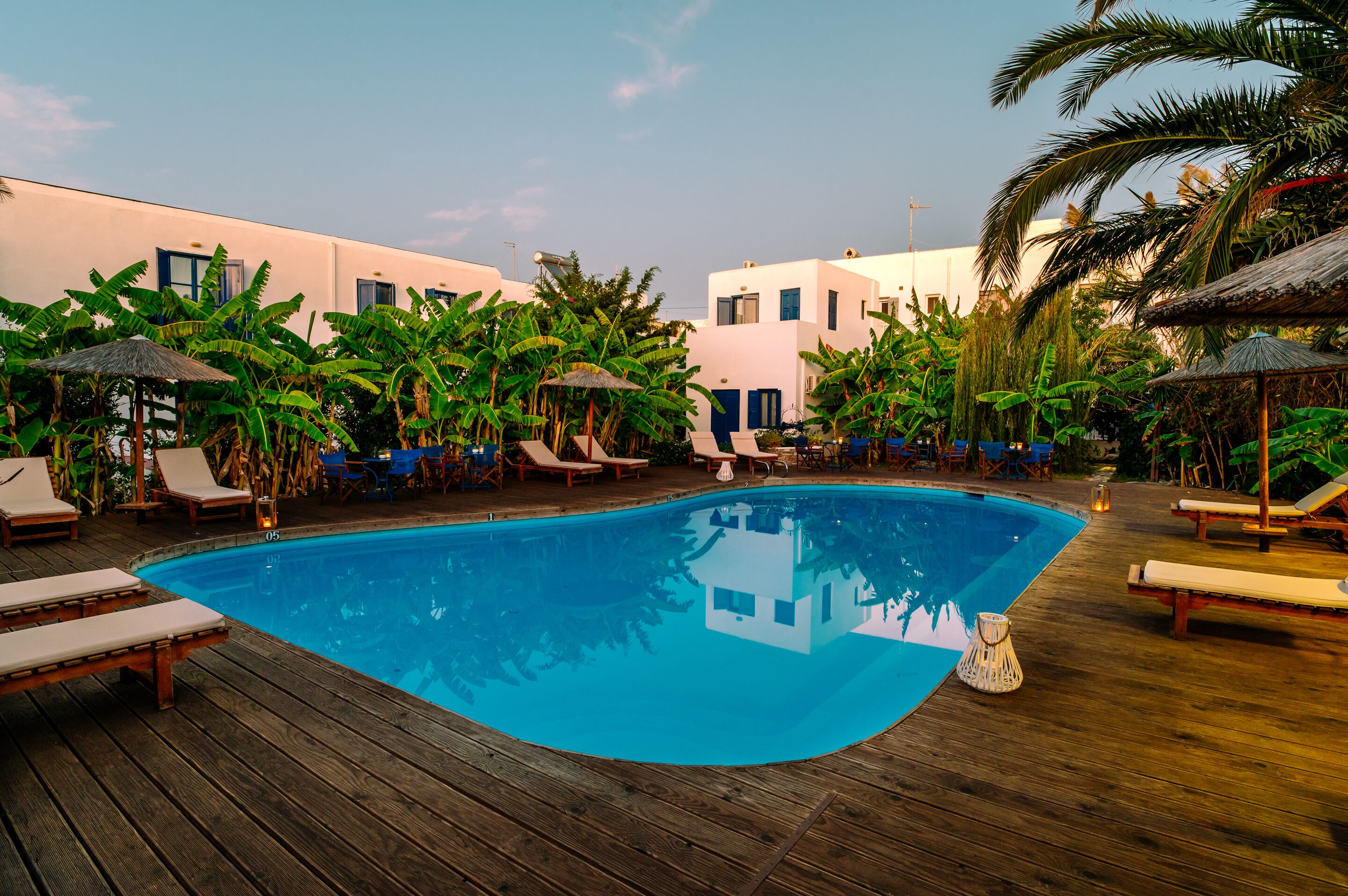 Outdoor pool, open 8:30 AM to 8:30 PM, sun loungers