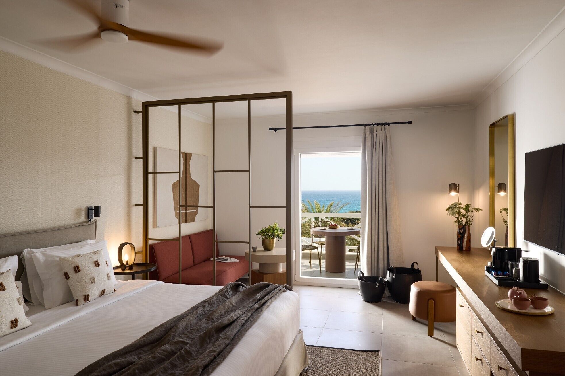 Aegean Junior Suite | Premium bedding, pillowtop beds, minibar, in-room safe