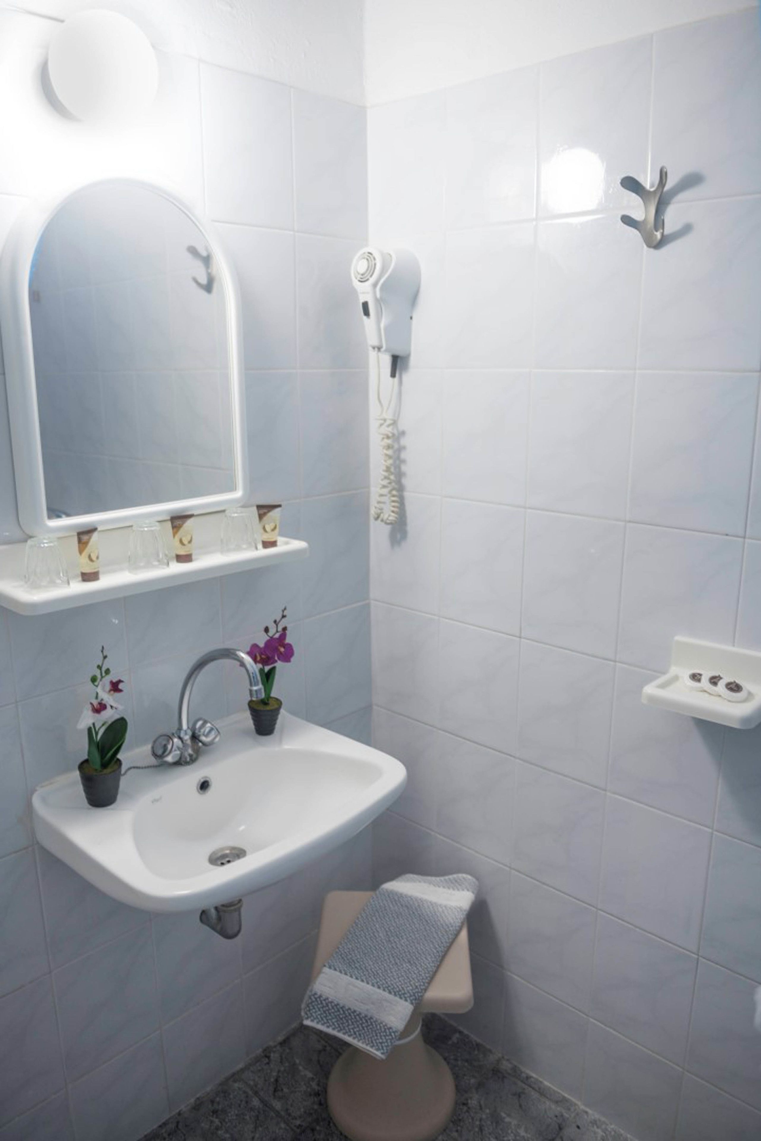 standard studio (for 2) | bathroom | shower, free toiletries, hair dryer, towels