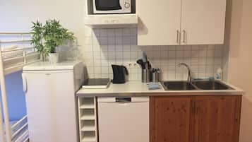 Superior-studiolejlighed | Privat tekøkken | Køleskab, mikrobølgeovn, kaffe-/temaskine, elkedel