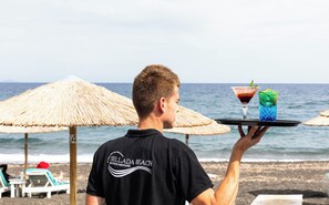 On the beach, black sand - Sellada Beach (Santorini)
