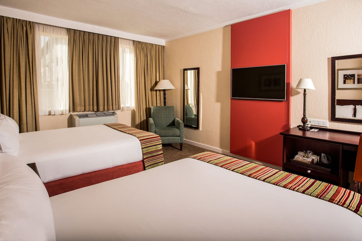 standard room 2 double | in-room safe, desk, laptop workspace, blackout curtains