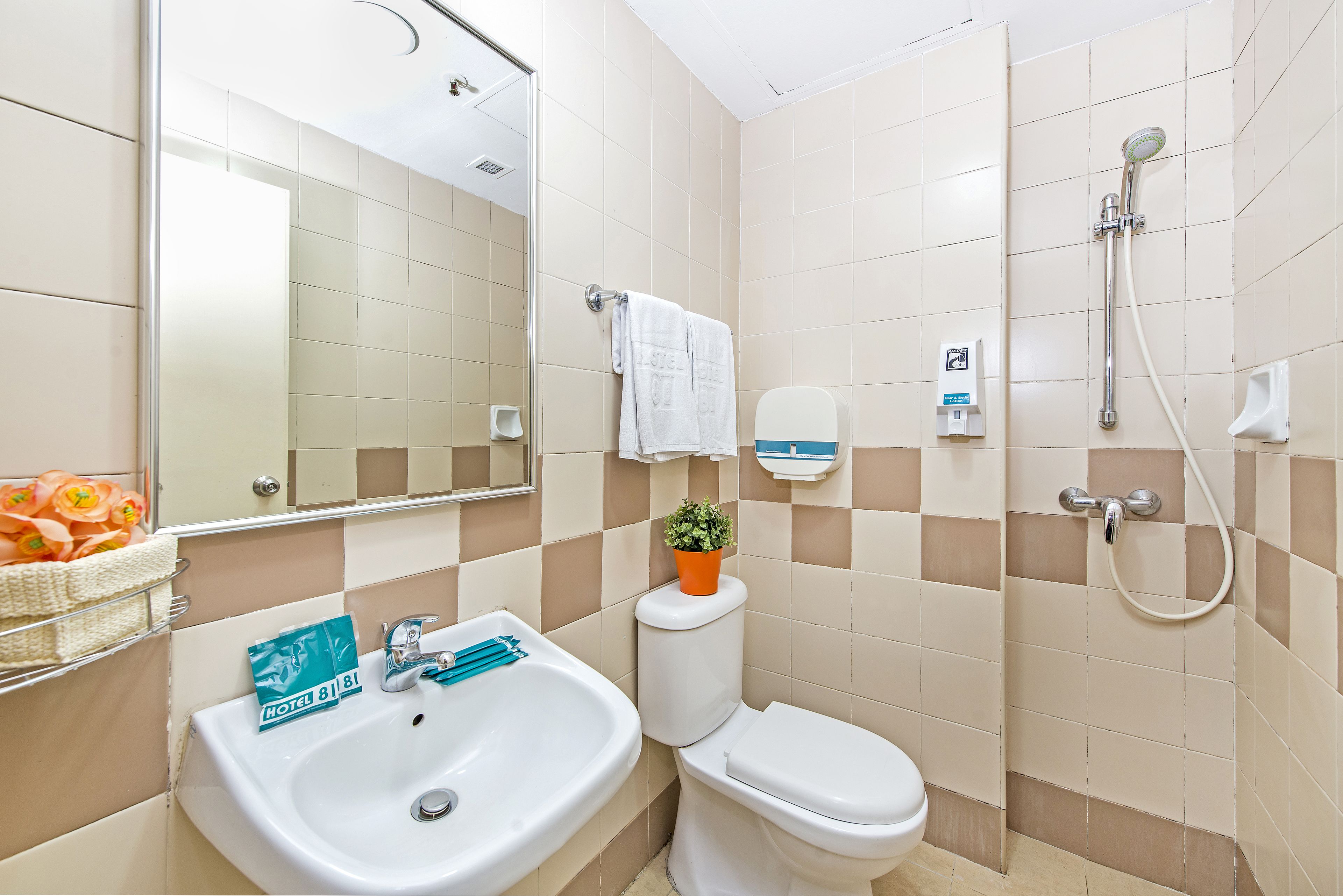 Ducha, artículos de tocador gratuitos, secador de pelo, toallas