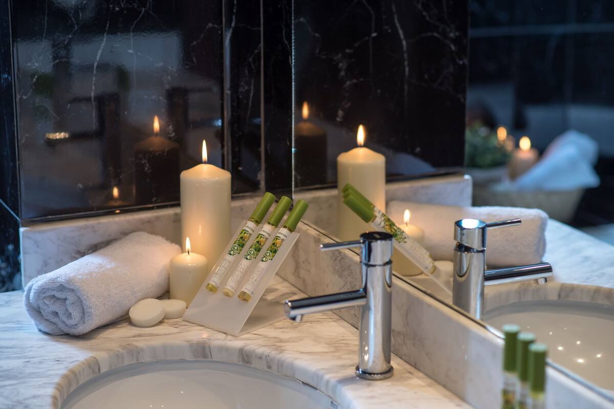 free toiletries, hair dryer, bathrobes, slippers