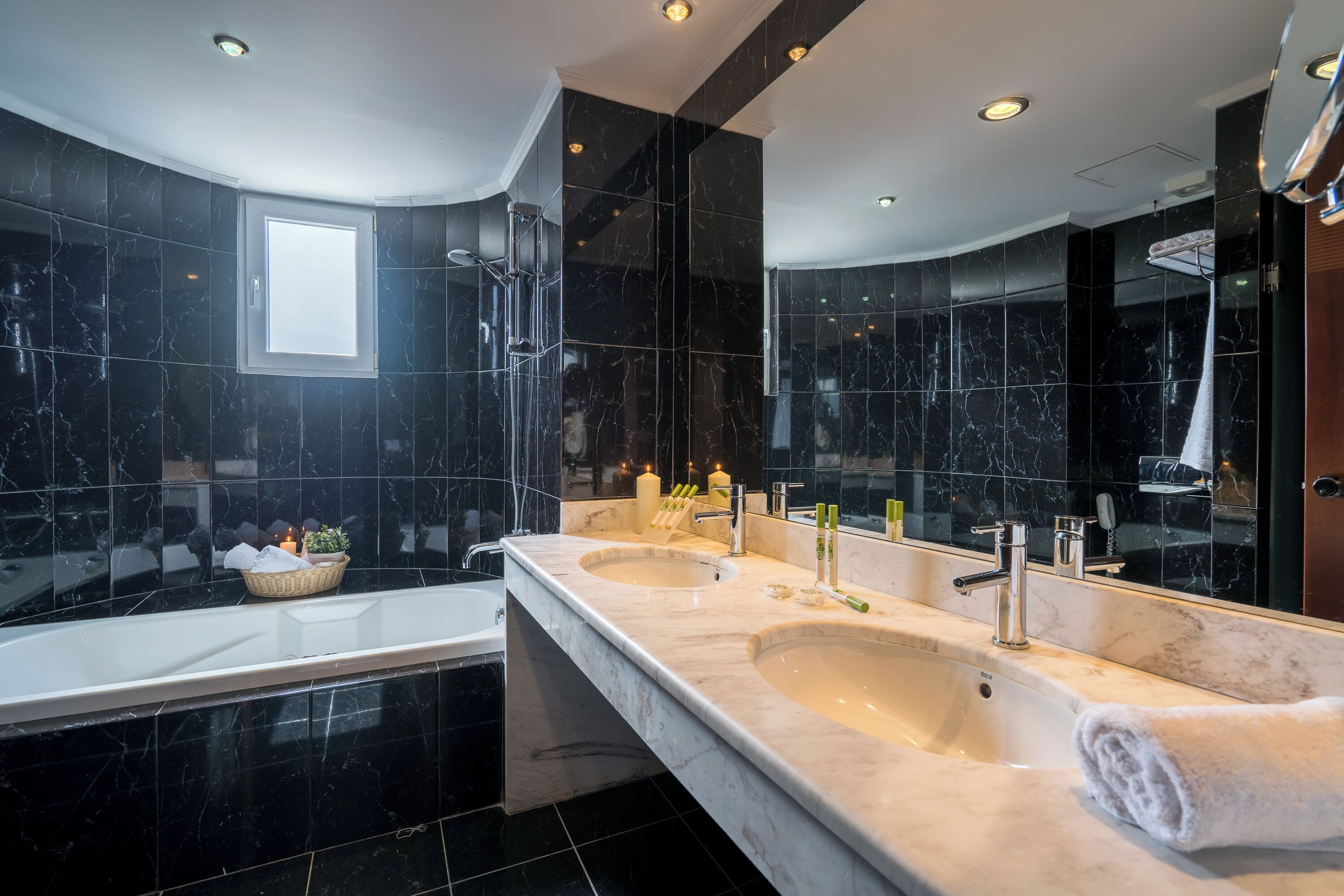 space family suite with jacuzzi bath | bathroom | free toiletries, hair dryer, bathrobes, slippers