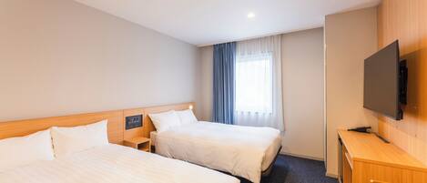 Habitació amb dos llits individuals estàndard, no fumadors | Escriptori, cortines opaques, planxa i posts de planxar i wifi gratuïta