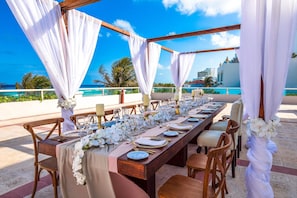 Outdoor banquet area