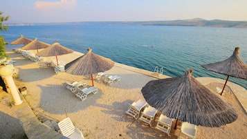 Private beach, sun loungers, beach umbrellas, scuba diving