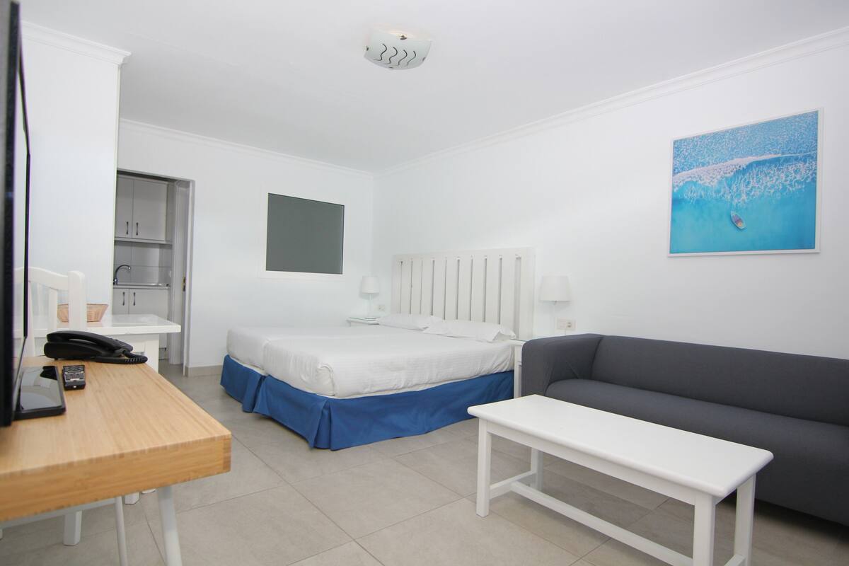 1 bedroom, desk, blackout drapes, iron/ironing board (on request)