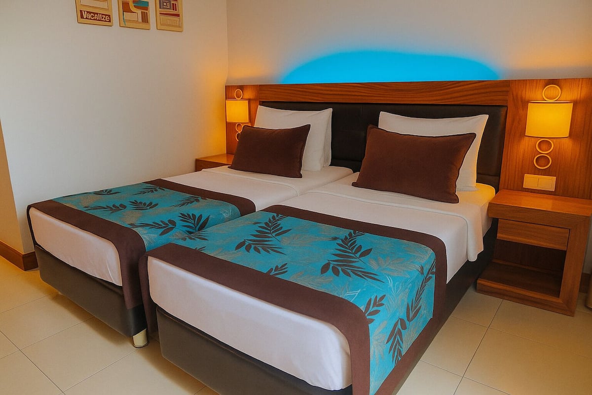 1 habitación y ropa de cama de alta calidad