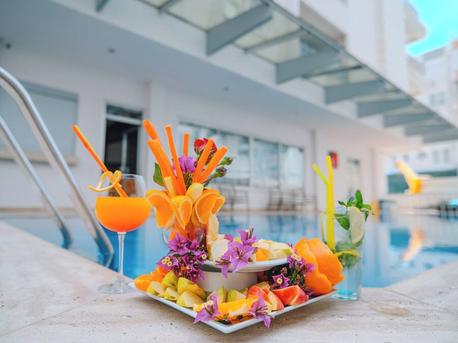 Seasonal outdoor pool, open 9 AM to 7:00 PM, free pool cabanas