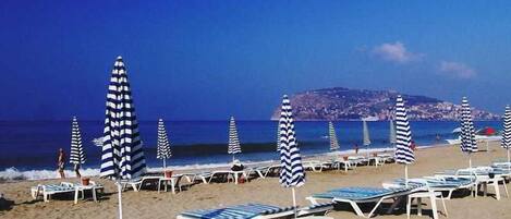 Private beach nearby, sun-loungers, beach umbrellas, beach towels