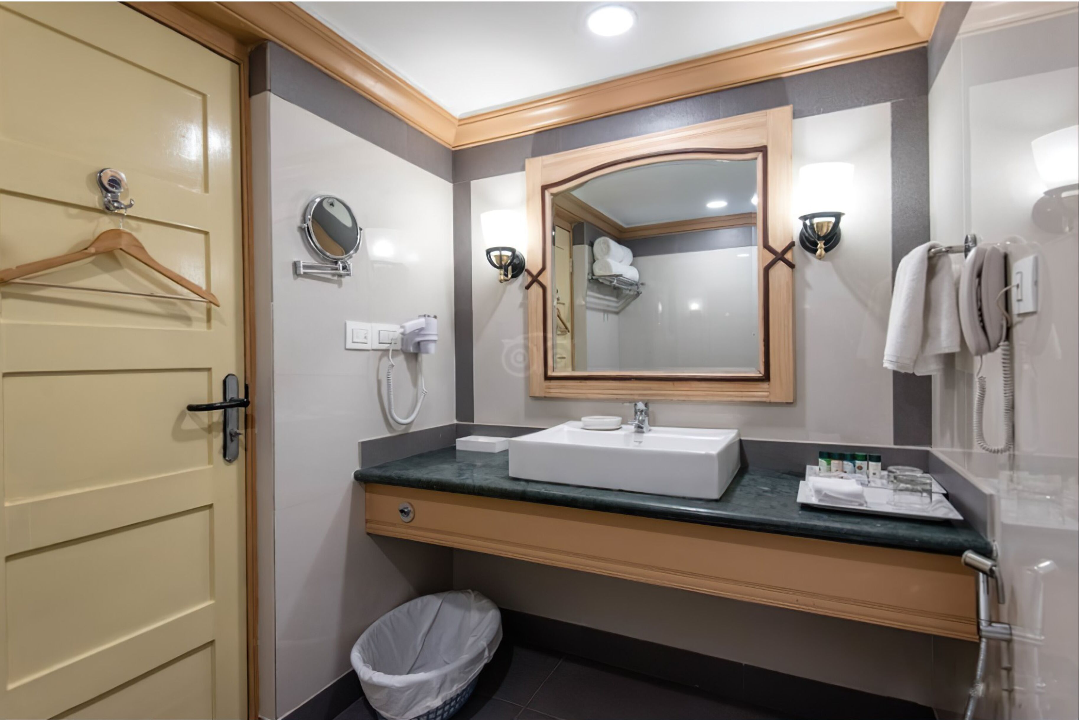 Free toiletries, hair dryer, towels, soap