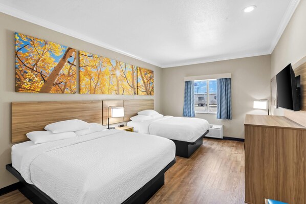 Standard Room, 2 Queen Beds | Desk, iron/ironing board, free WiFi, bed sheets