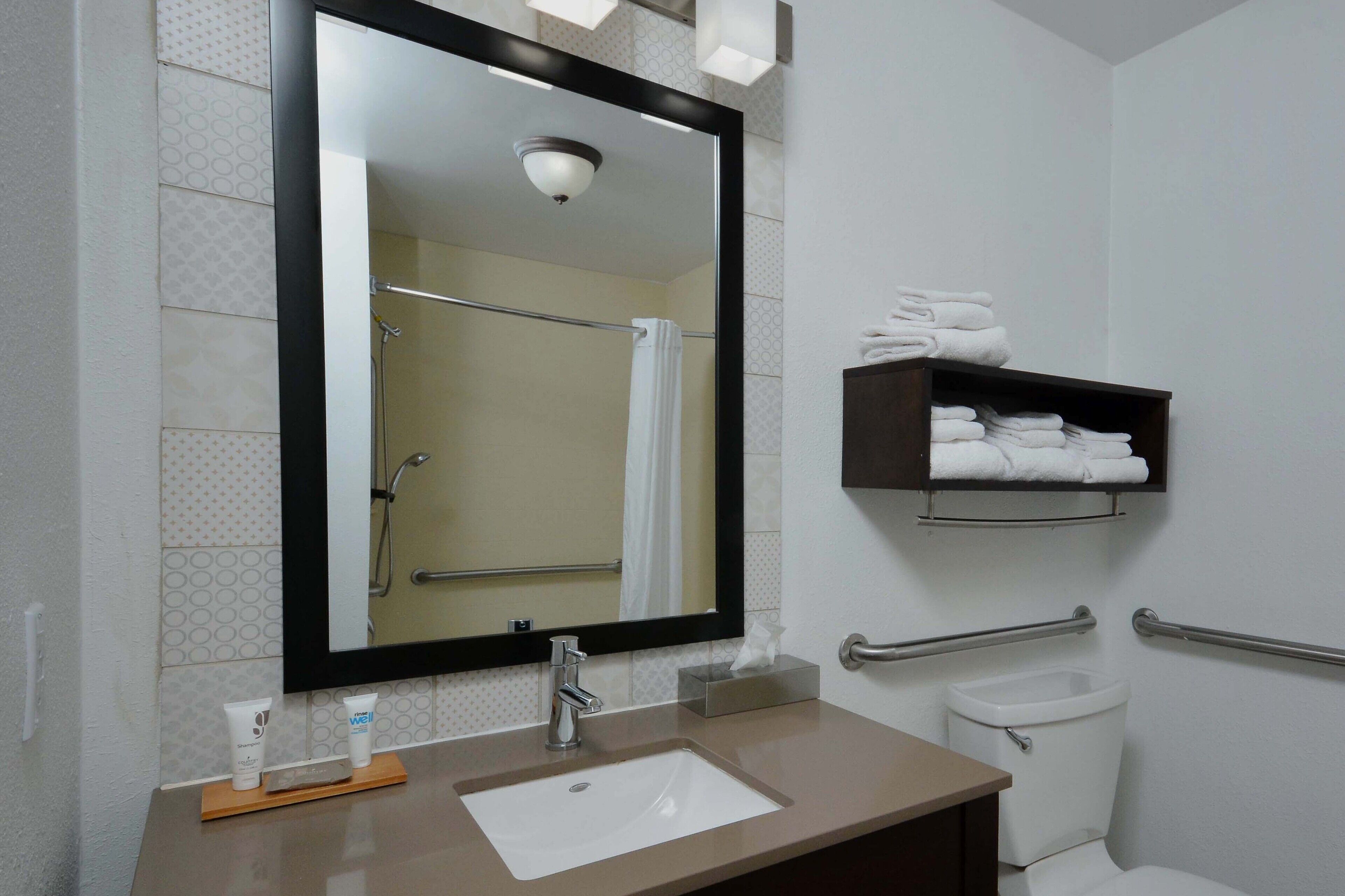 room, 1 king bed, accessible, non smoking | bathroom | free toiletries, hair dryer, towels