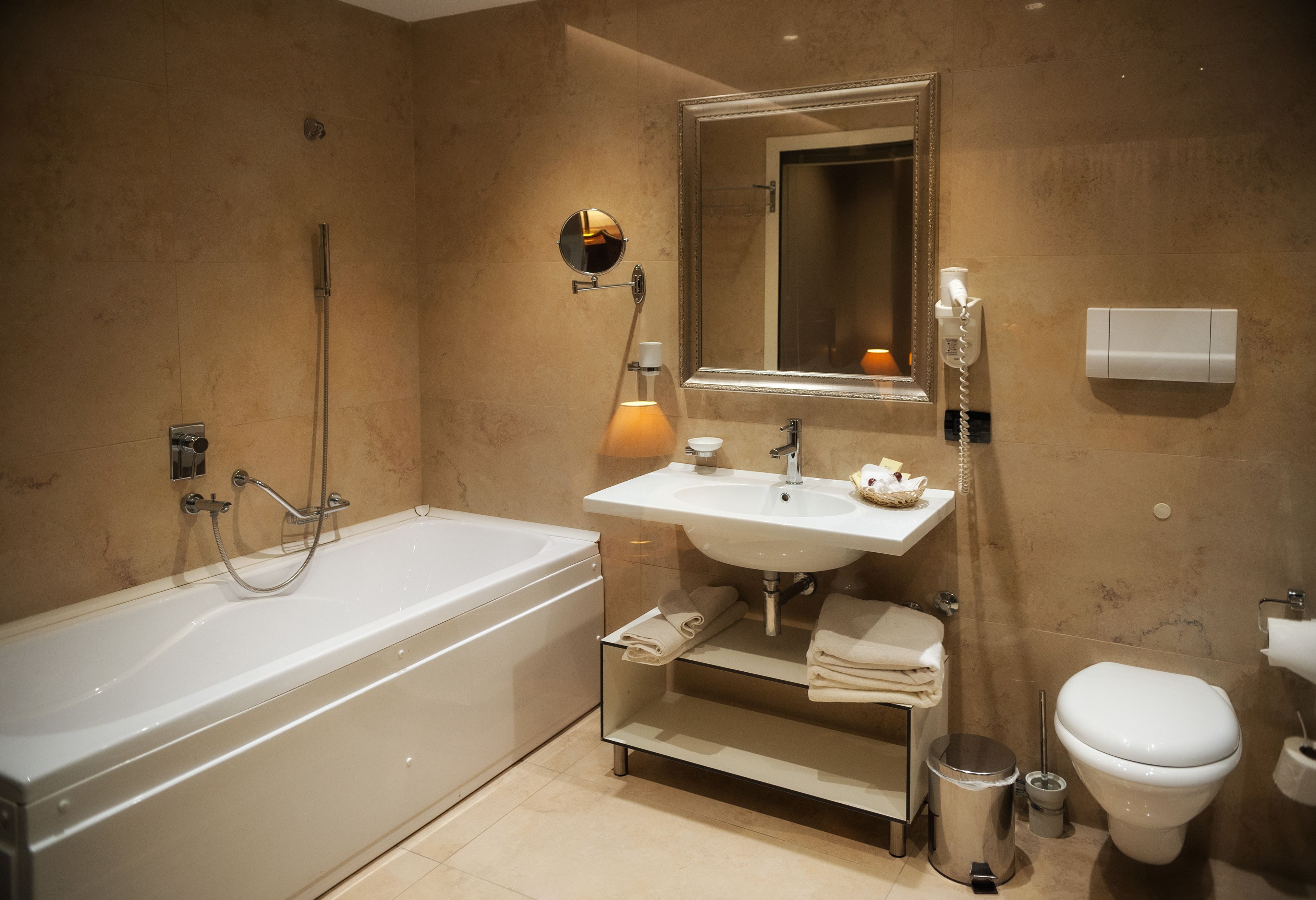 free toiletries, hair dryer, bathrobes, slippers