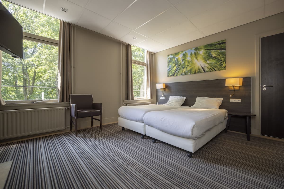 Standard-Doppelzimmer (with Shower) | Schreibtisch, Verdunkelungsvorhänge, Bügeleisen/Bügelbrett, Babybetten