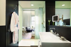 Rainfall showerhead, designer toiletries, hair dryer, bathrobes - The Ames Boston Hotel, Curio Collection by Hilton (Boston)