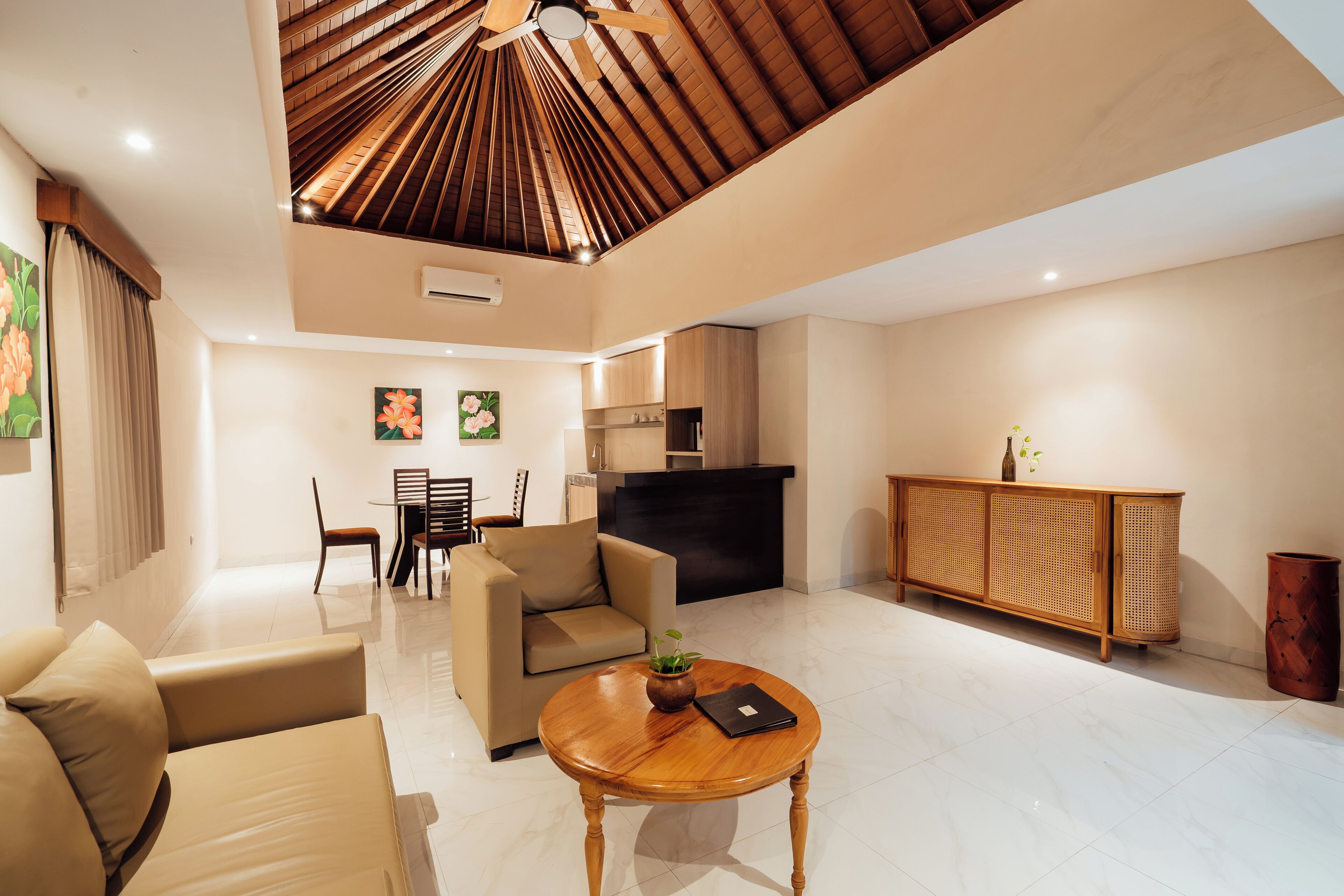 Villa, 1 Bedroom, Pool View | Living area | 32-inch flat-screen TV with digital channels, TV