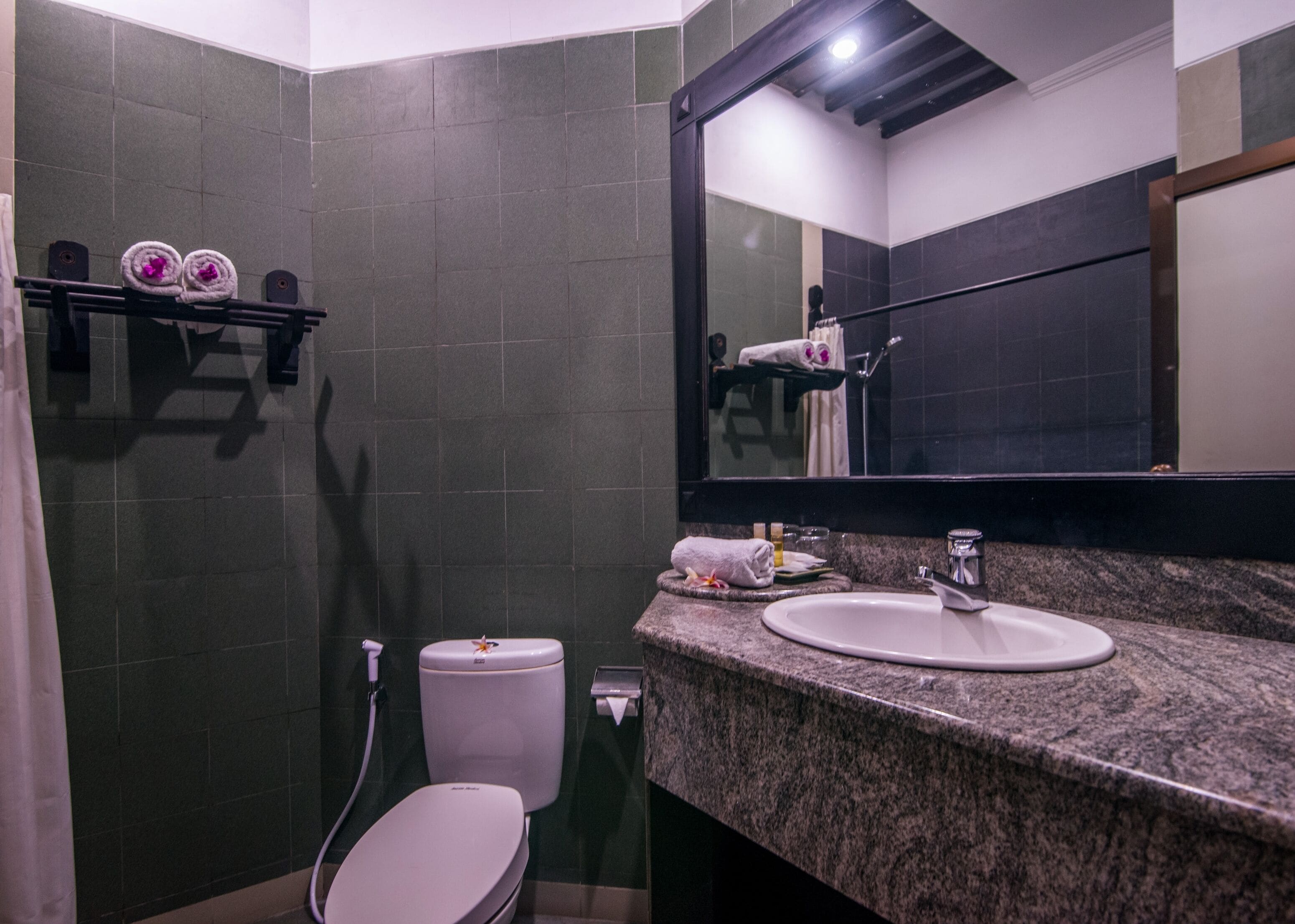 room, balcony, sea view | bathroom | shower, hair dryer, slippers, bidet