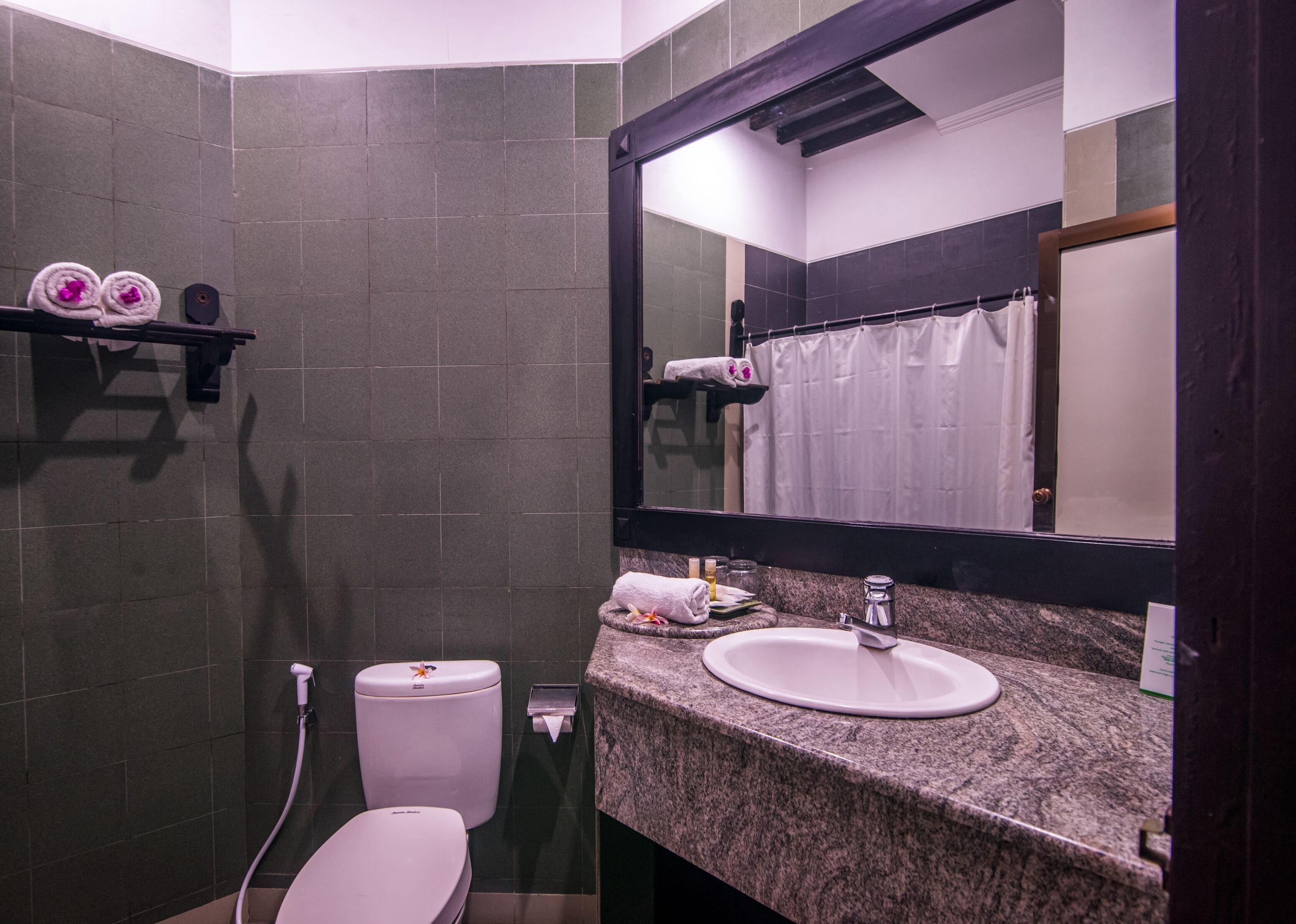 room, balcony, sea view | bathroom | shower, hair dryer, slippers, bidet