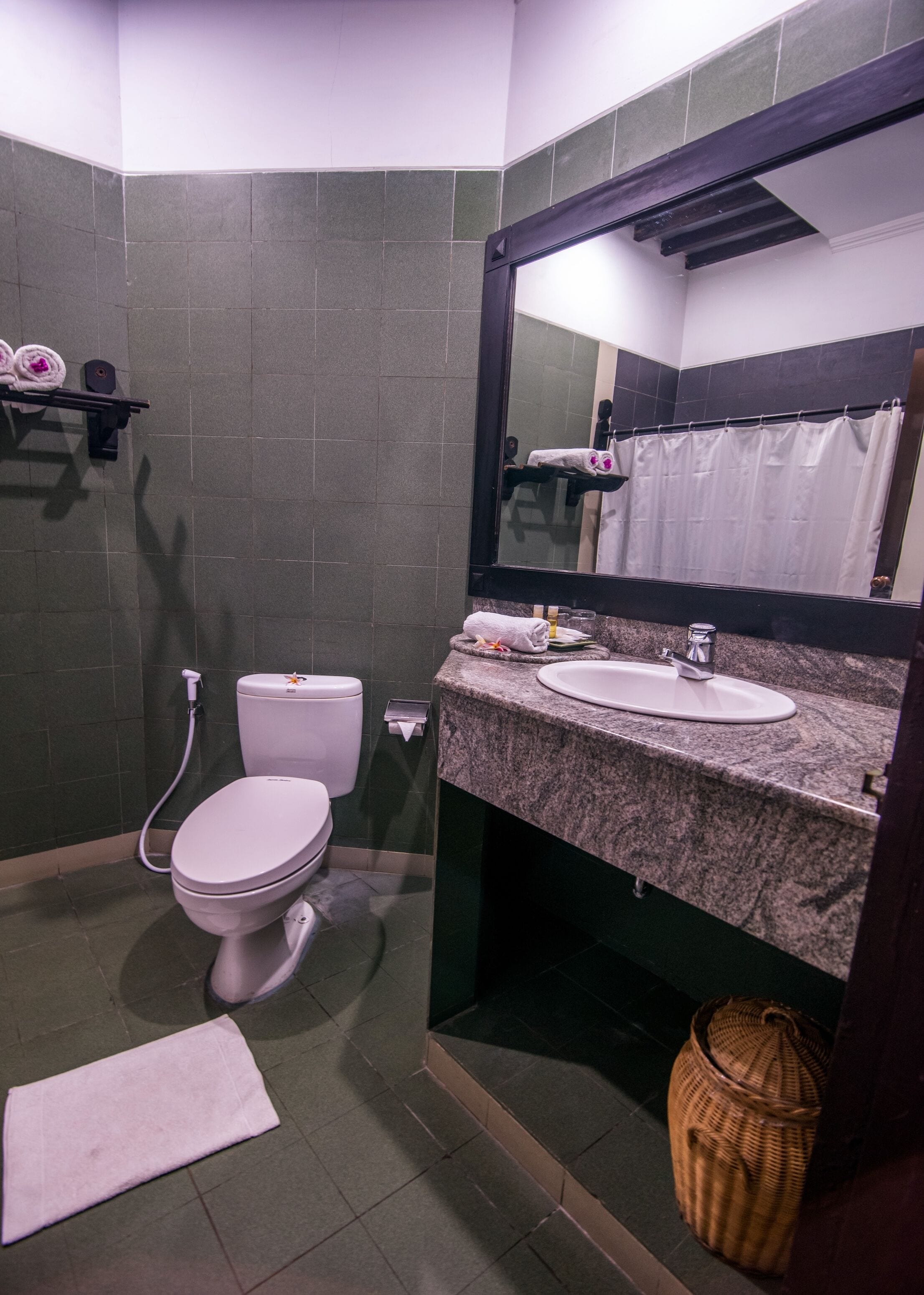 room, balcony, sea view | bathroom | shower, hair dryer, slippers, bidet