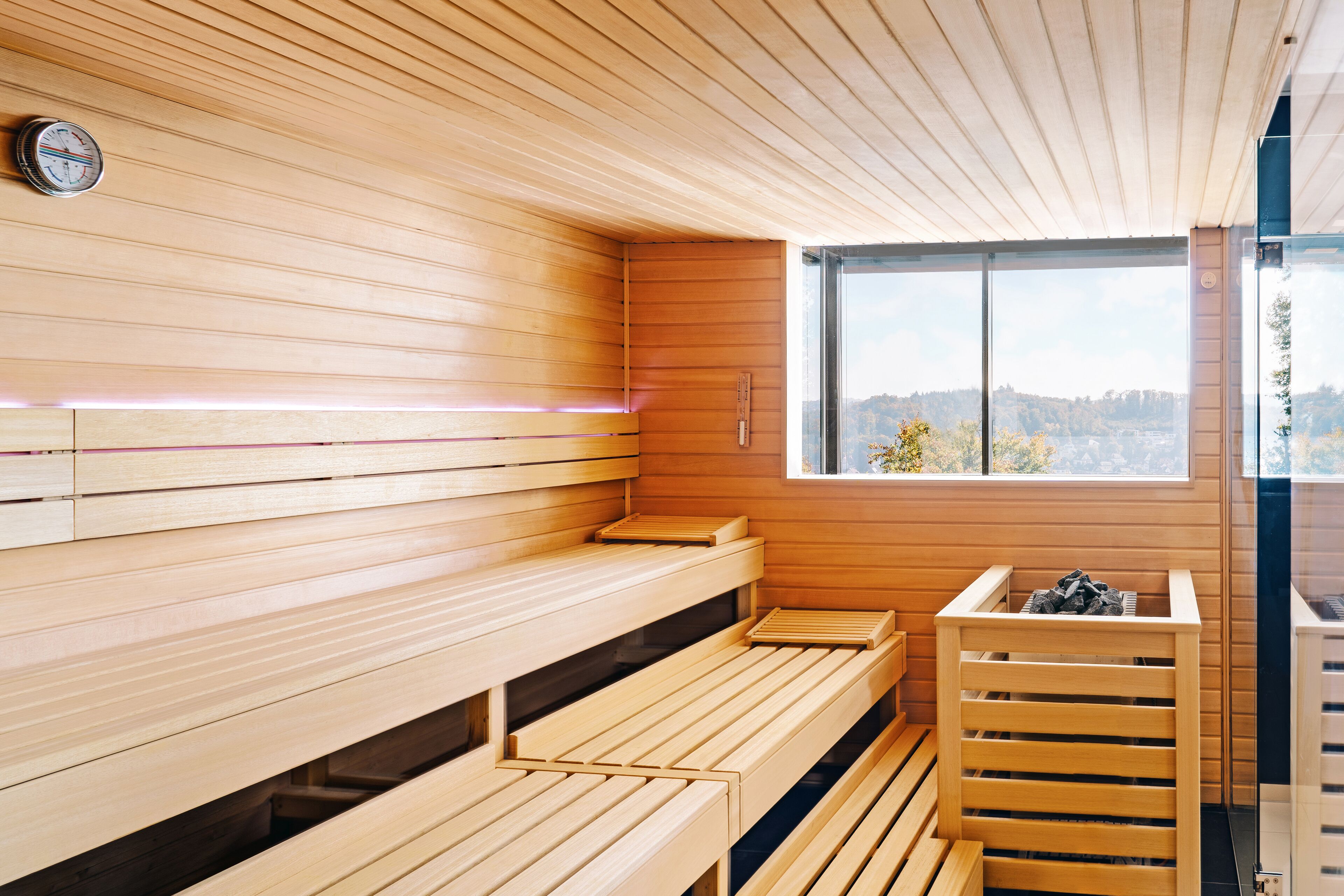 sauna, steam room