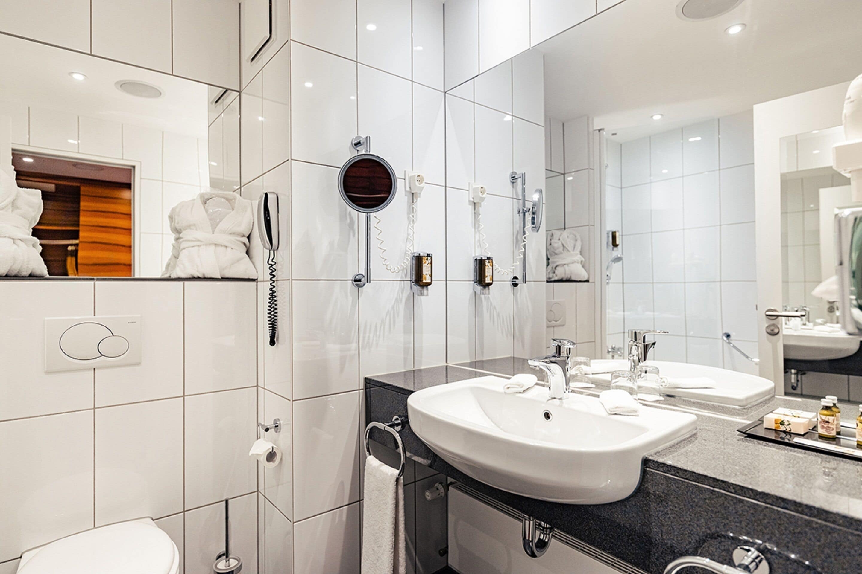 suite | bathroom | free toiletries, hair dryer, bathrobes, slippers