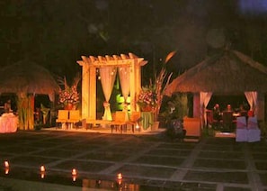 Outdoor banquet area
