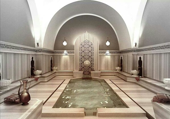 双人护理室、桑拿、热水浴缸、湿蒸房、温泉/矿泉、土耳其浴