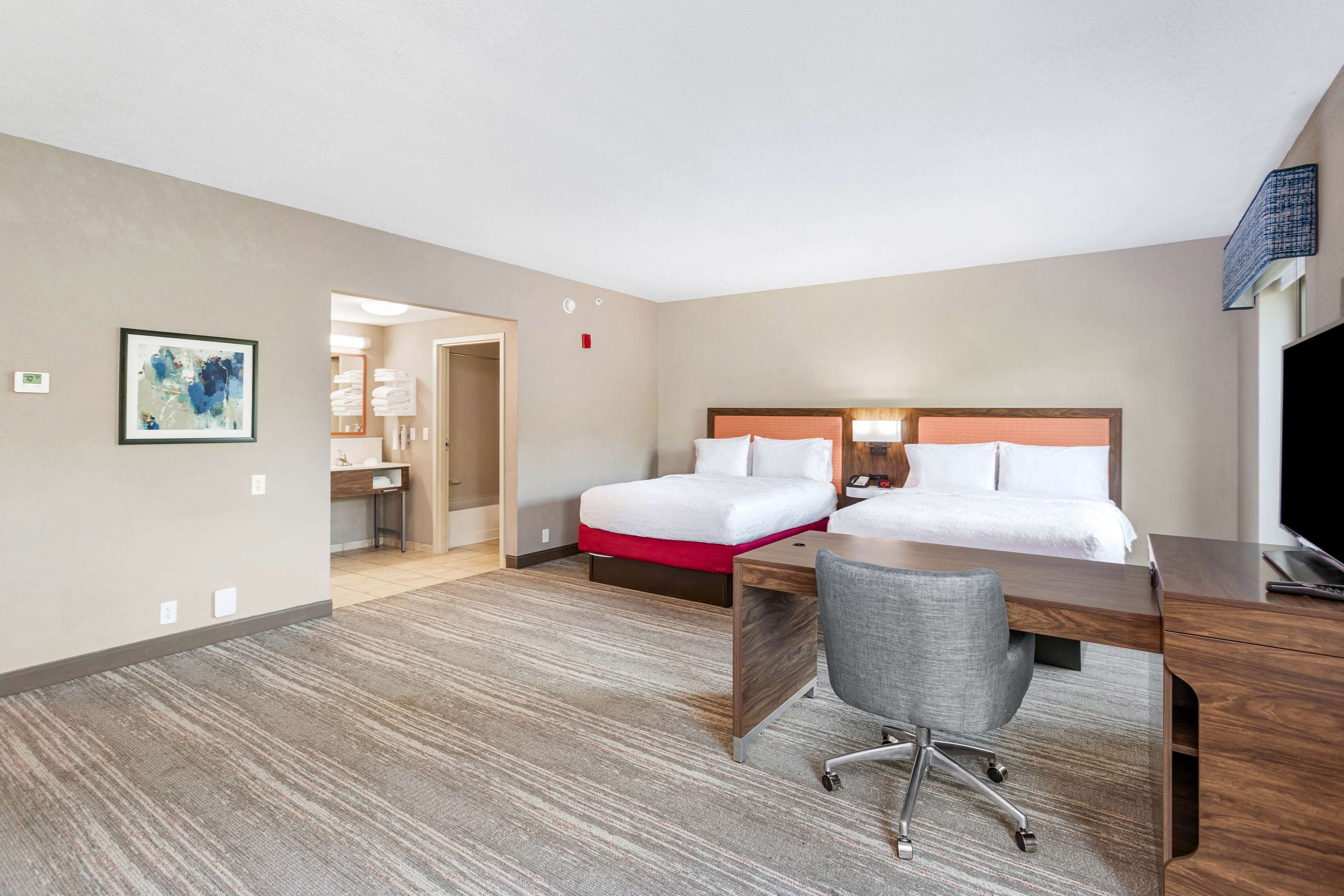 studio, two queen beds, non-smoking | desk, laptop workspace, iron/ironing board, free cots/infant beds