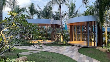 Outdoor banquet area