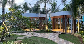 Outdoor banquet area