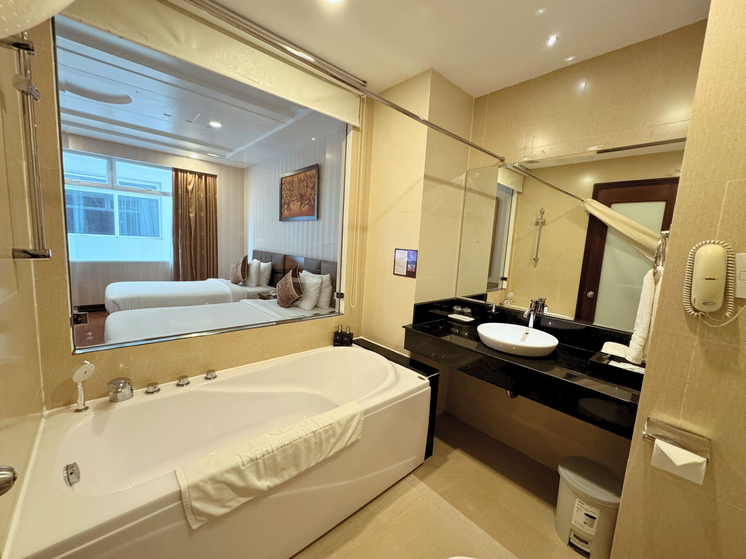 deluxe twin window | bathroom | free toiletries, hair dryer, dressing gowns, slippers